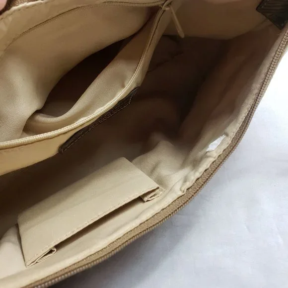 Relic Women's Cream Leather Studded Lined Canvas Purse Shoulder Bag - Picture 9 of 12